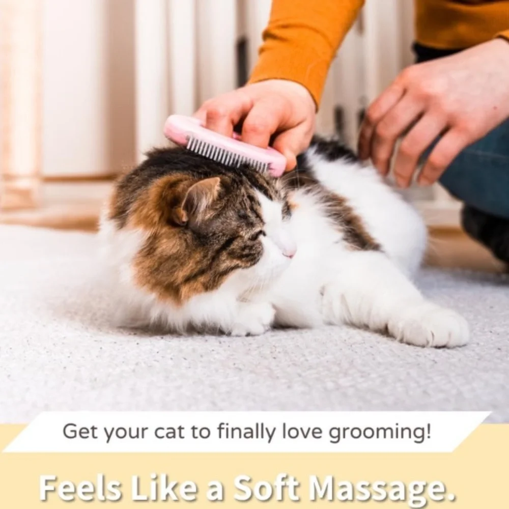 Cat Comb for Short & Long Hair Removal Soft Massaging Deshedding Pet Comb